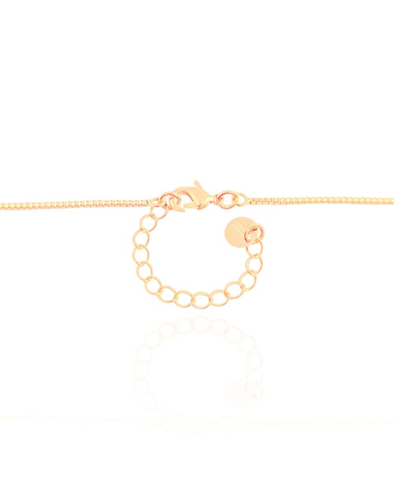 Gargantilha Veneziana Canutilhos Ponto de Luz Cristal Banhado a Ouro 18K - 40 cm