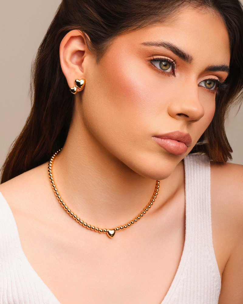 Ear Cuff Corações Lisos Banhado a Ouro 18K
