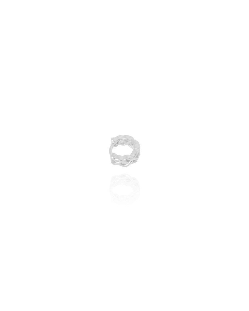 Piercing para Hélix Entrelaçado Vazado 8 mm Ródio Branco