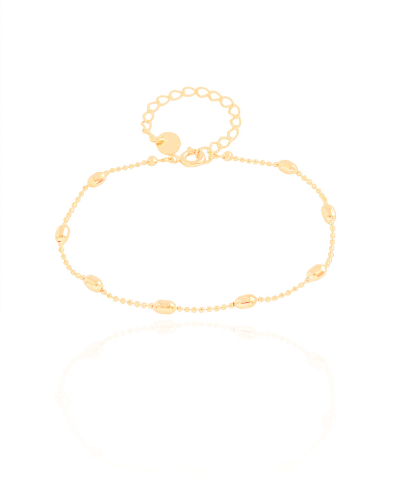 Pulseira Gomos 3 mm Banhado a Ouro 18K