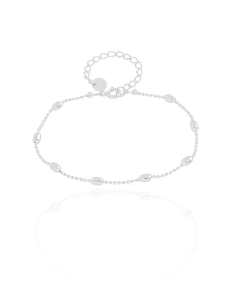 Pulseira Gomos 3 mm Ródio Branco