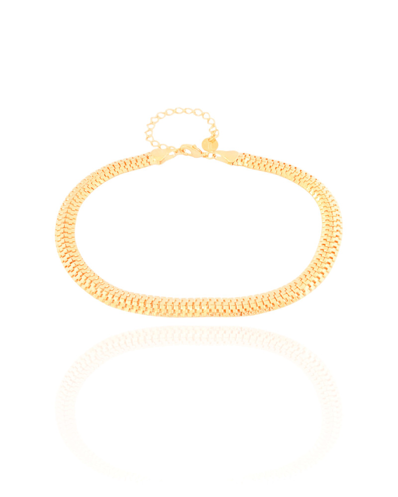Pulseira Masculina Lacraia 6 mm Banhado a Ouro 18K