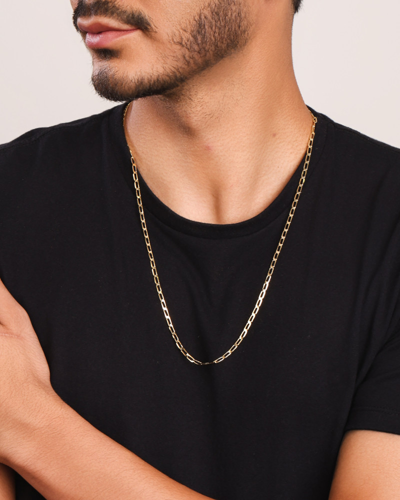 Gargantilha Masculina Grumet 3 mm Banhado a Ouro 18K - 60 cm
