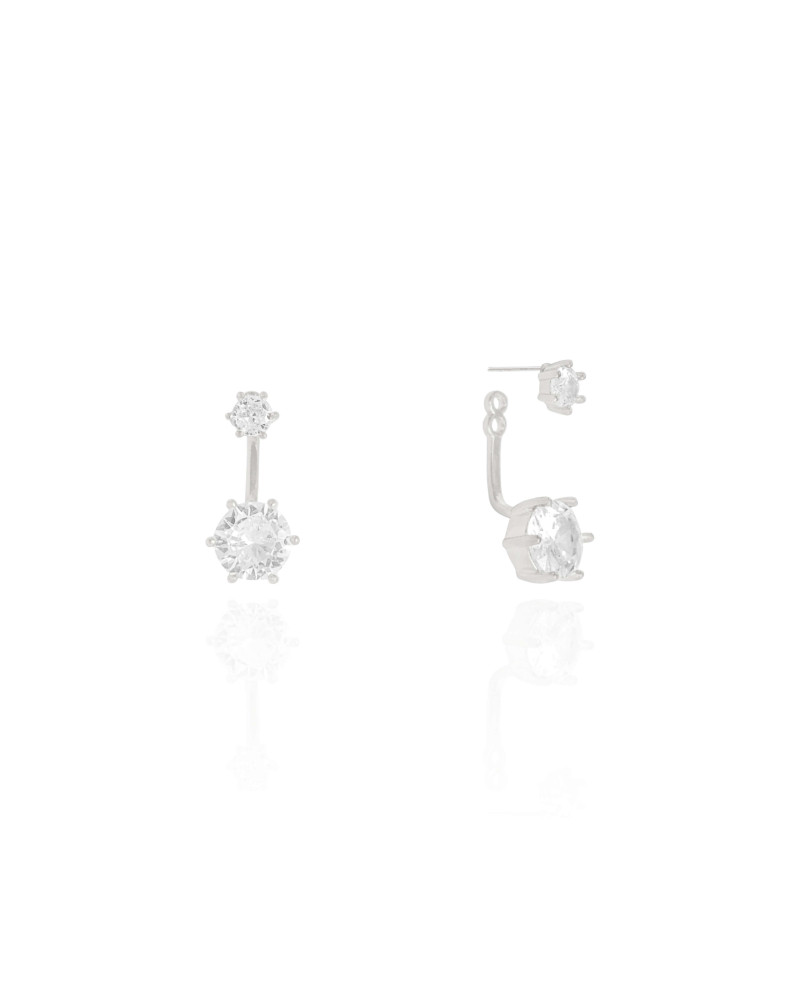 Ear Jacket Pontos de Luz Cristal Ródio Branco