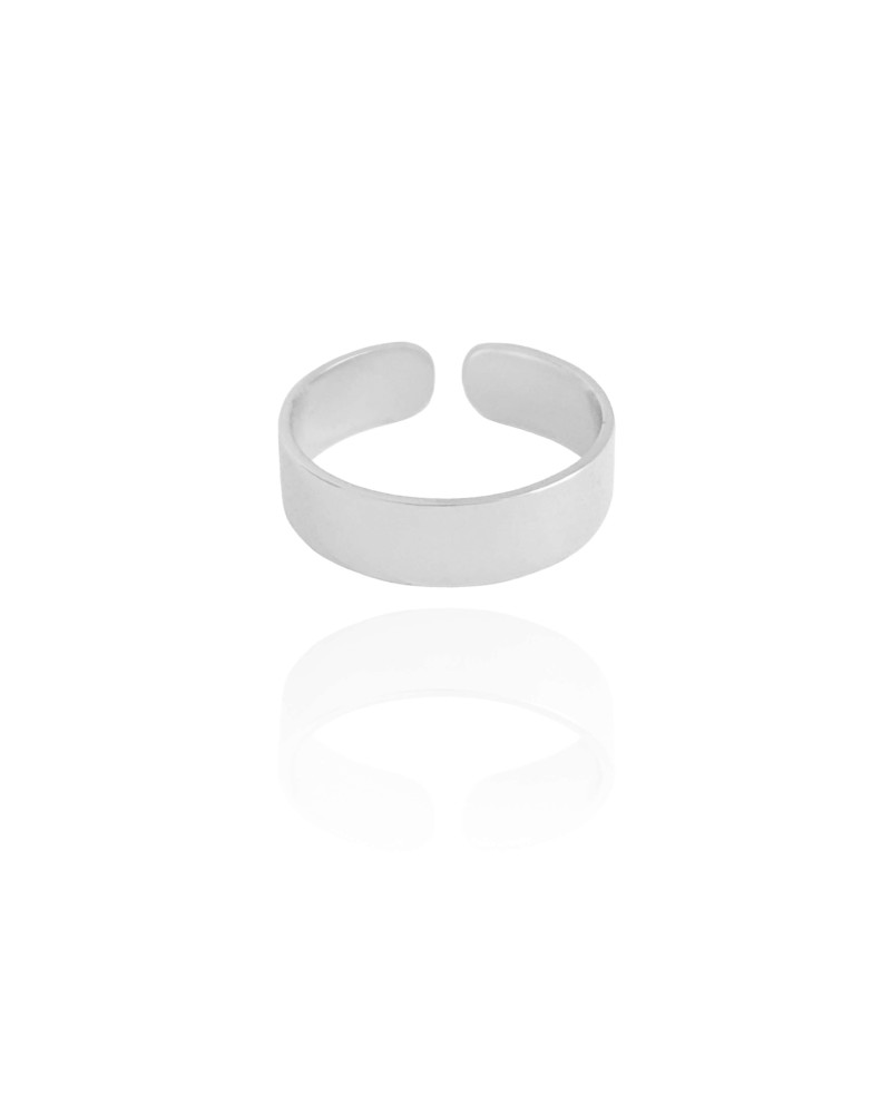 Anel Liso 5 mm Tamanho 16 Ródio Branco