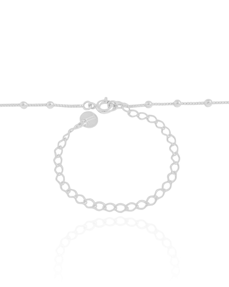 Choker Bolinhas e Medalhas Lisas Ródio Branco