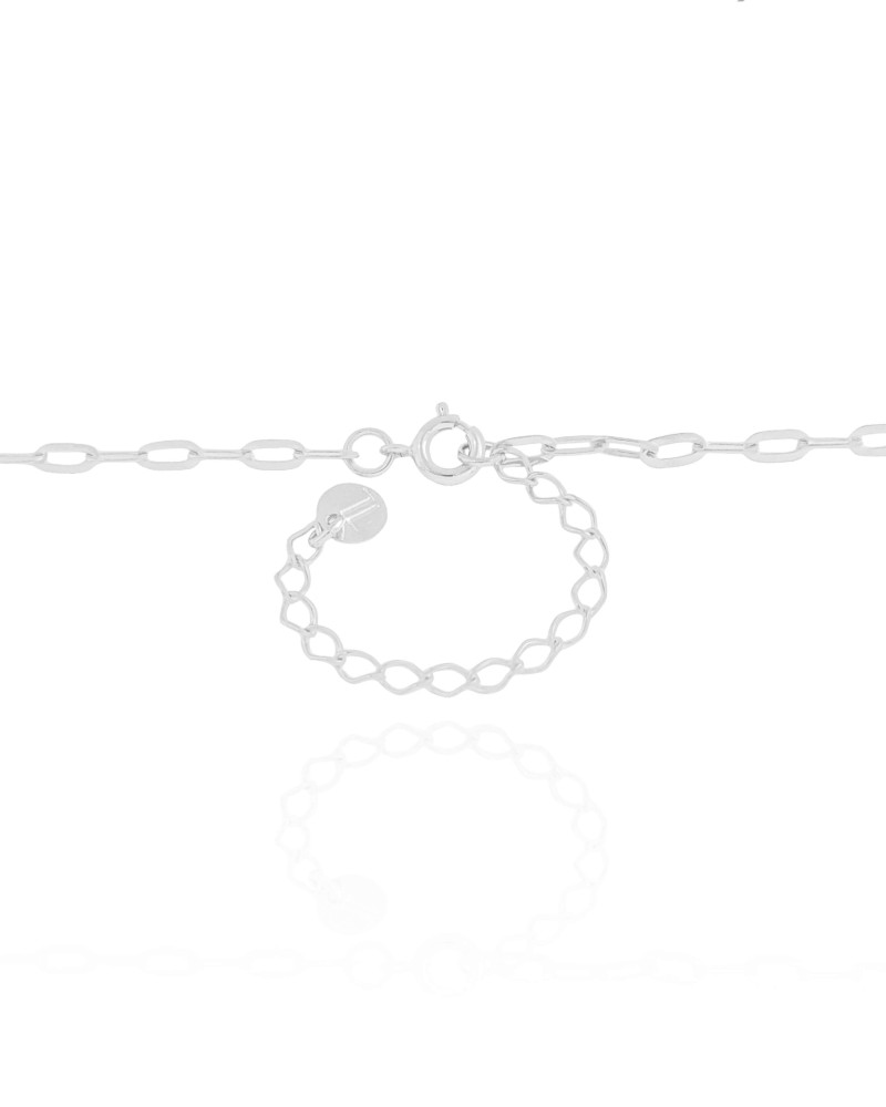 Choker Elos Ovais 3 mm Ródio Branco