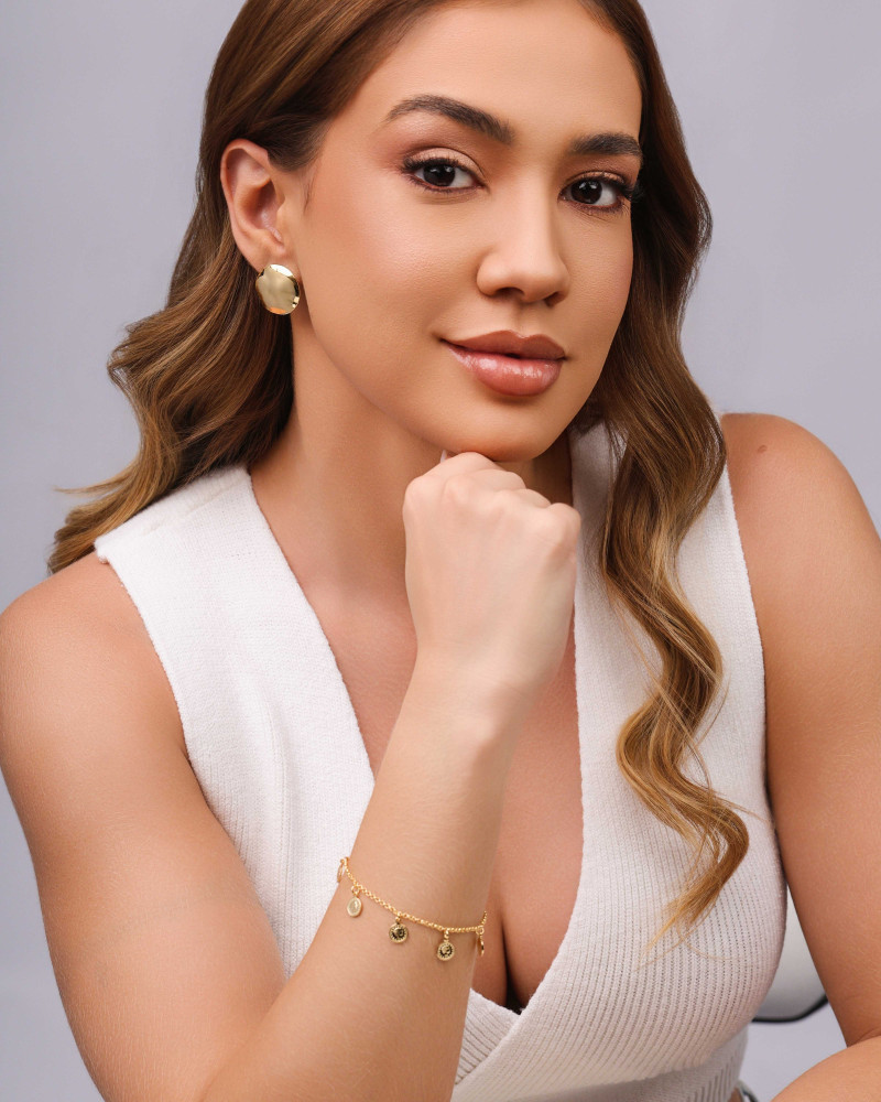 Pulseira Elos Medalhas Lira Banhado a Ouro 18K