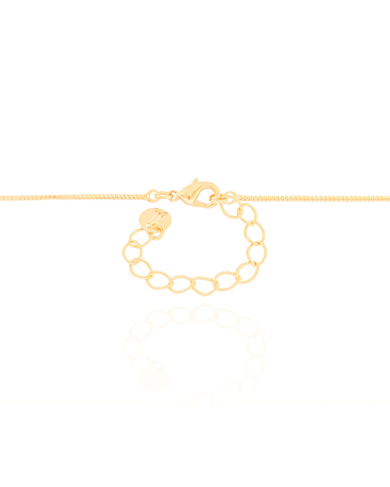 Gargantilha Veneziana Oval Liso Banhado a Ouro 18K - 45 cm