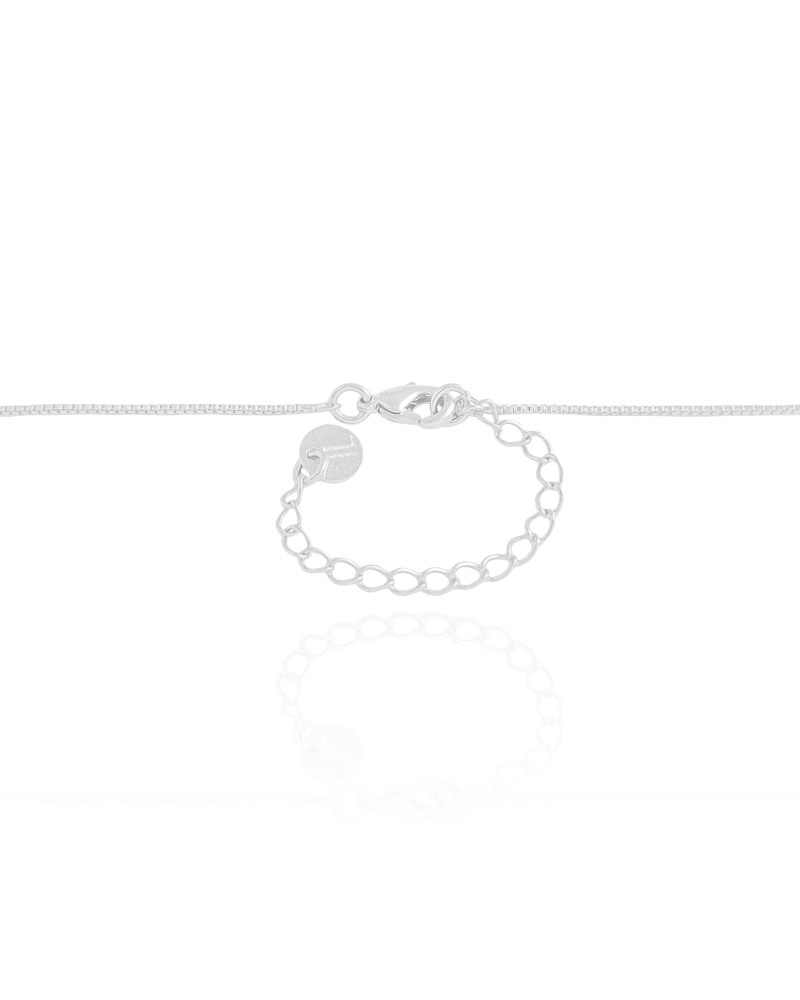 Gargantilha Veneziana Bola Lisa 12 mm Ródio Branco - 45 cm