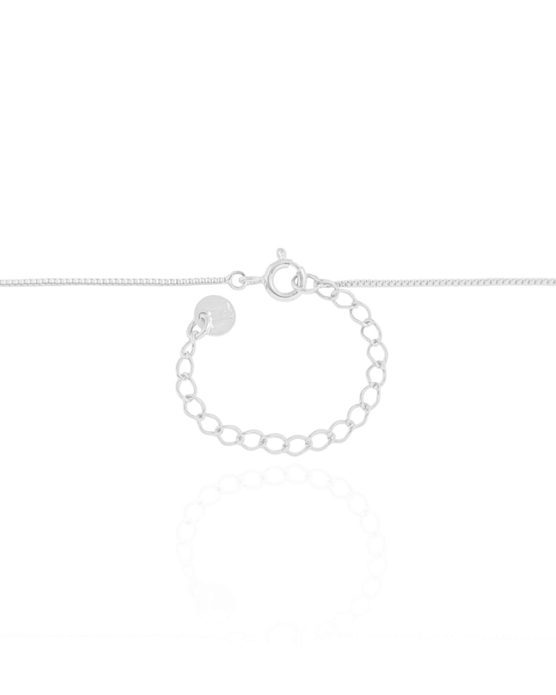 Gargantilha Ponto de Luz Topázio 4 mm Ródio Branco - 40 cm