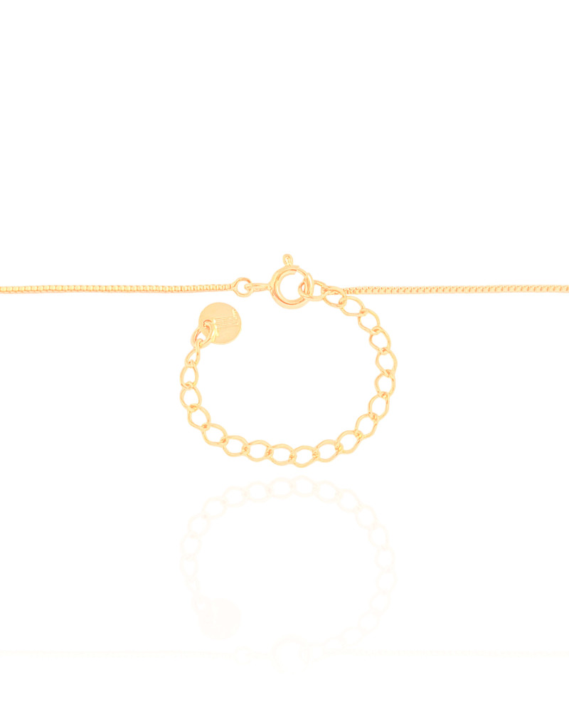 Gargantilha Ponto de Luz Rubi 4 mm Banhado a Ouro 18K - 40 cm