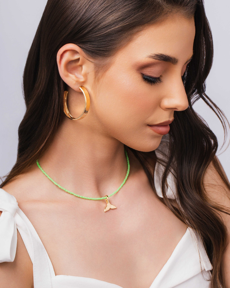 Brinco Argola Reta Lisa 4.2 cm Banhado a Ouro 18K