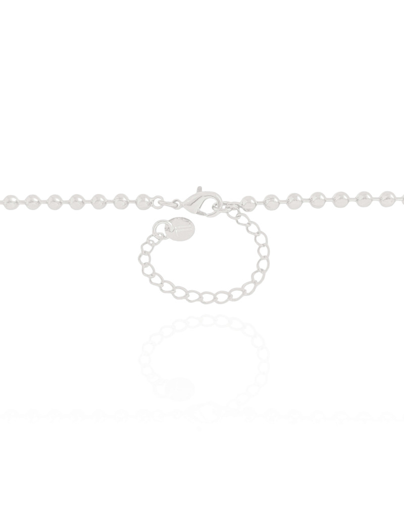 Gargantilha Bolinhas Lisas 3 mm Ródio Branco - 40+5 cm