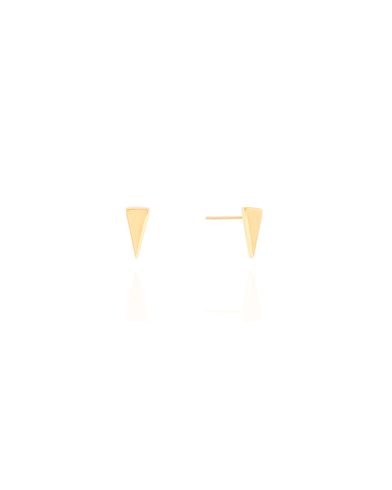 Brinco Triangulo Liso Banhado a Ouro 18k