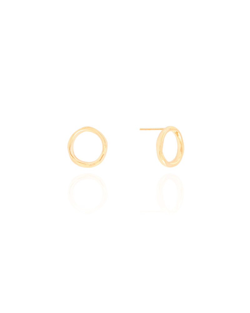 Brinco Circulo Torcido Banhado a Ouro 18k