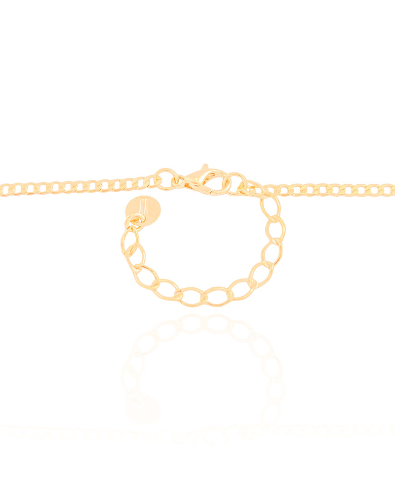 Gargantilha Grumet com Folhas Banhado a Ouro 18K - 60 cm