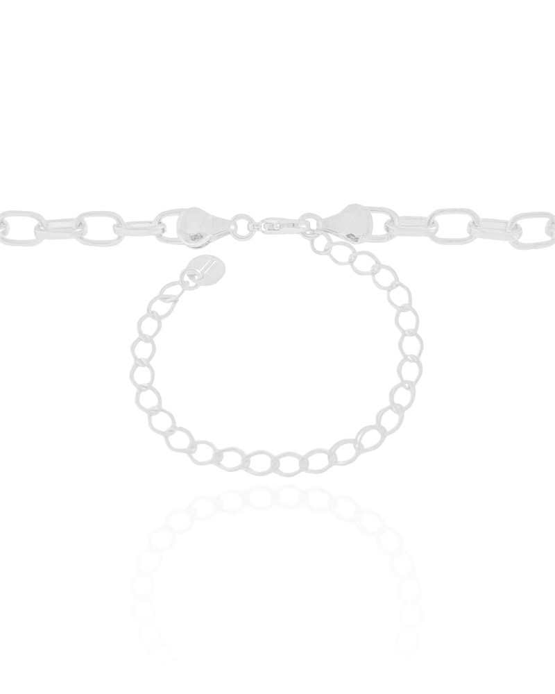 Choker Elos Ovais Ródio Branco