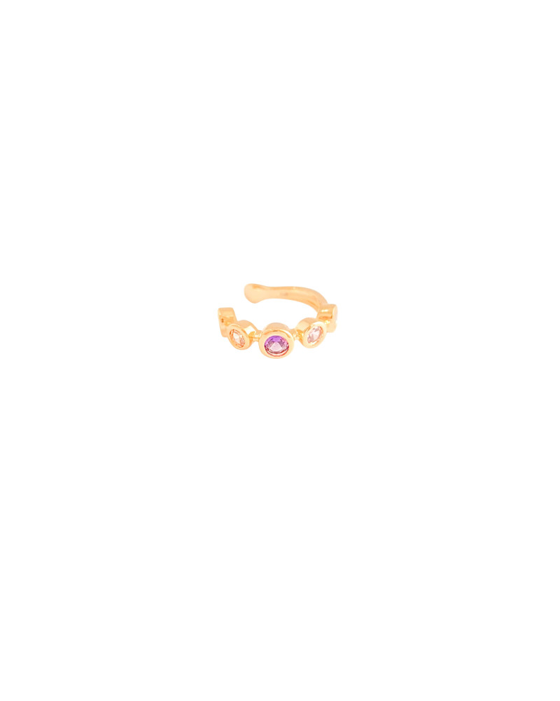 Piercing Colorido Cravejado Banhado a Ouro 18K