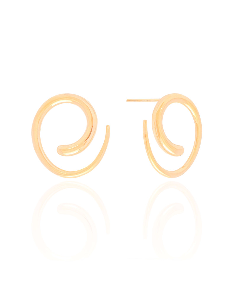 Brinco Caracol Liso Banhado a Ouro 18K