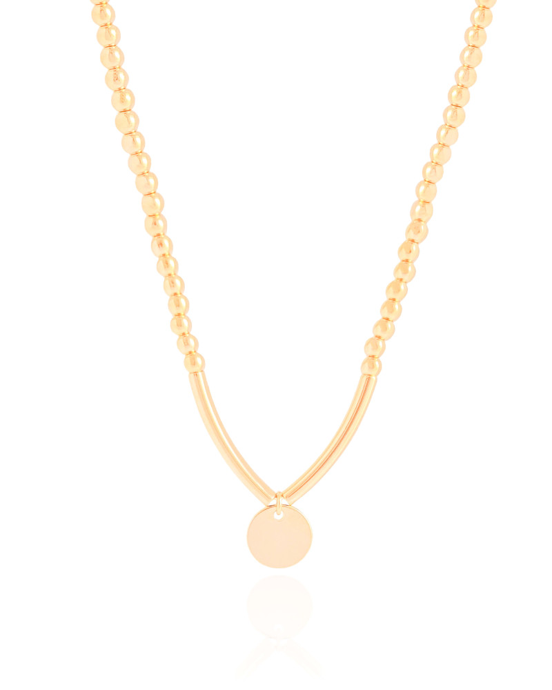 Choker Bolinhas Pingente Redondo Banhado a Ouro 18K