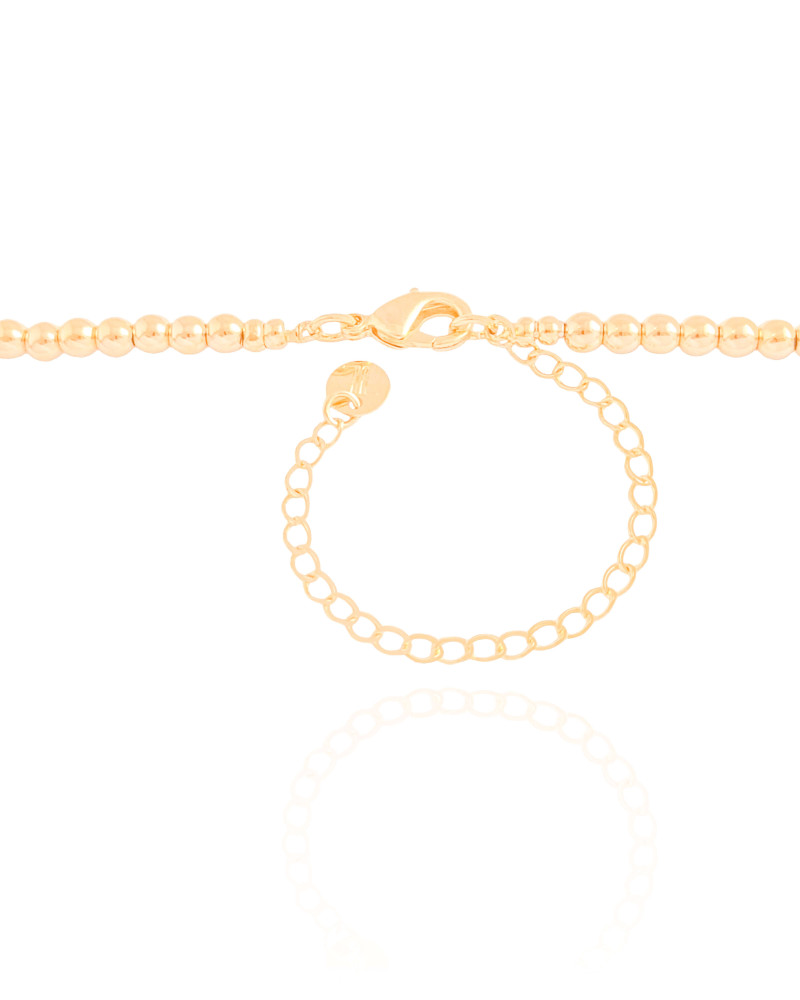 Choker Bolinhas Pingente Redondo Banhado a Ouro 18K