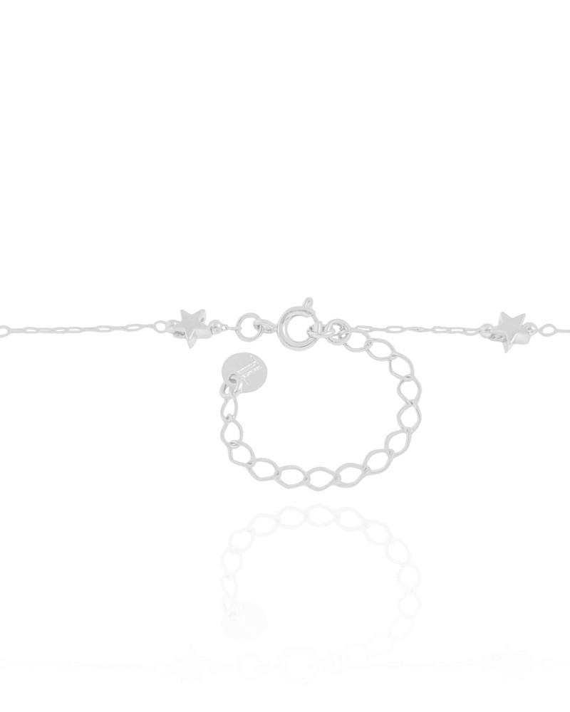 Choker Elos Mini Estrelas Ródio Branco
