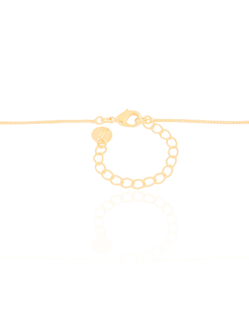 Gargntilha Veneziana Filhos Três Meninos Detalhe Ponto de Luz Cristal Banhado a Ouro 18K - 45 cm