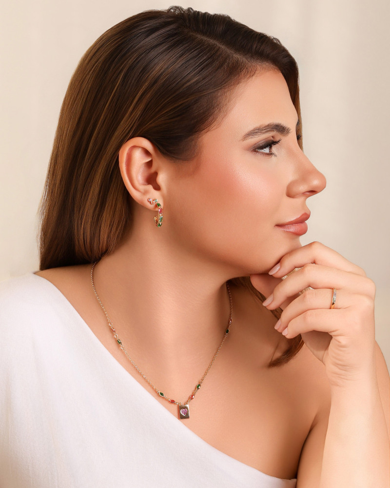 Anel Cravejado Cristal Colorido Tamanho 21 Banhado a Ouro 18K
