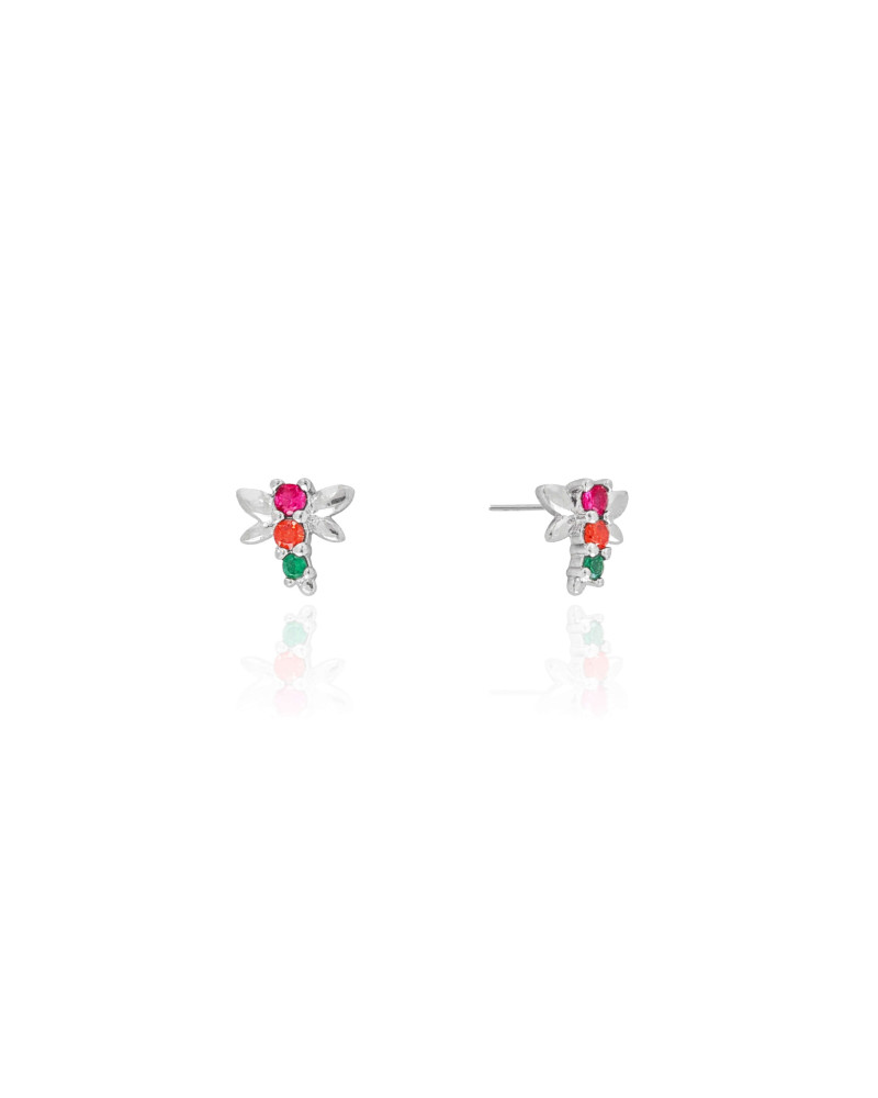 Brinco Abelha Colorida Banhado a Ouro 18K