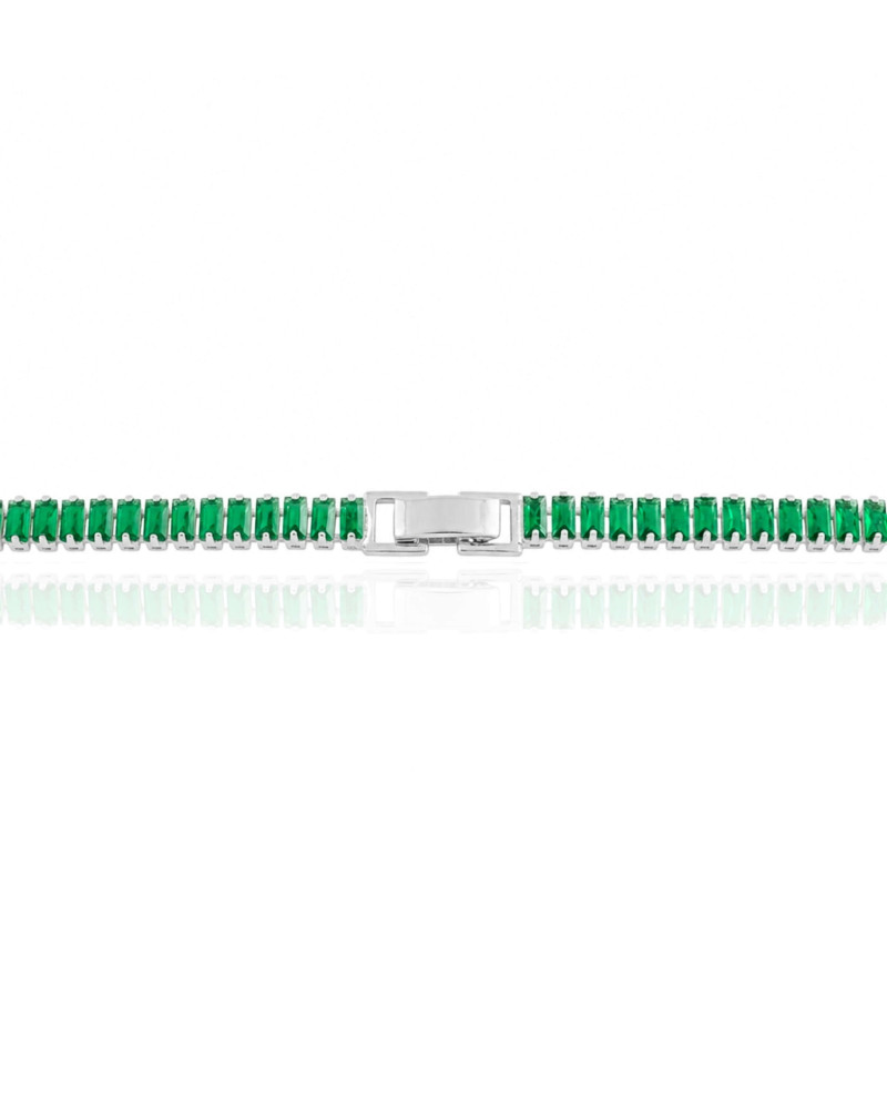 Choker Cristal Esmeralda Ródio Branco