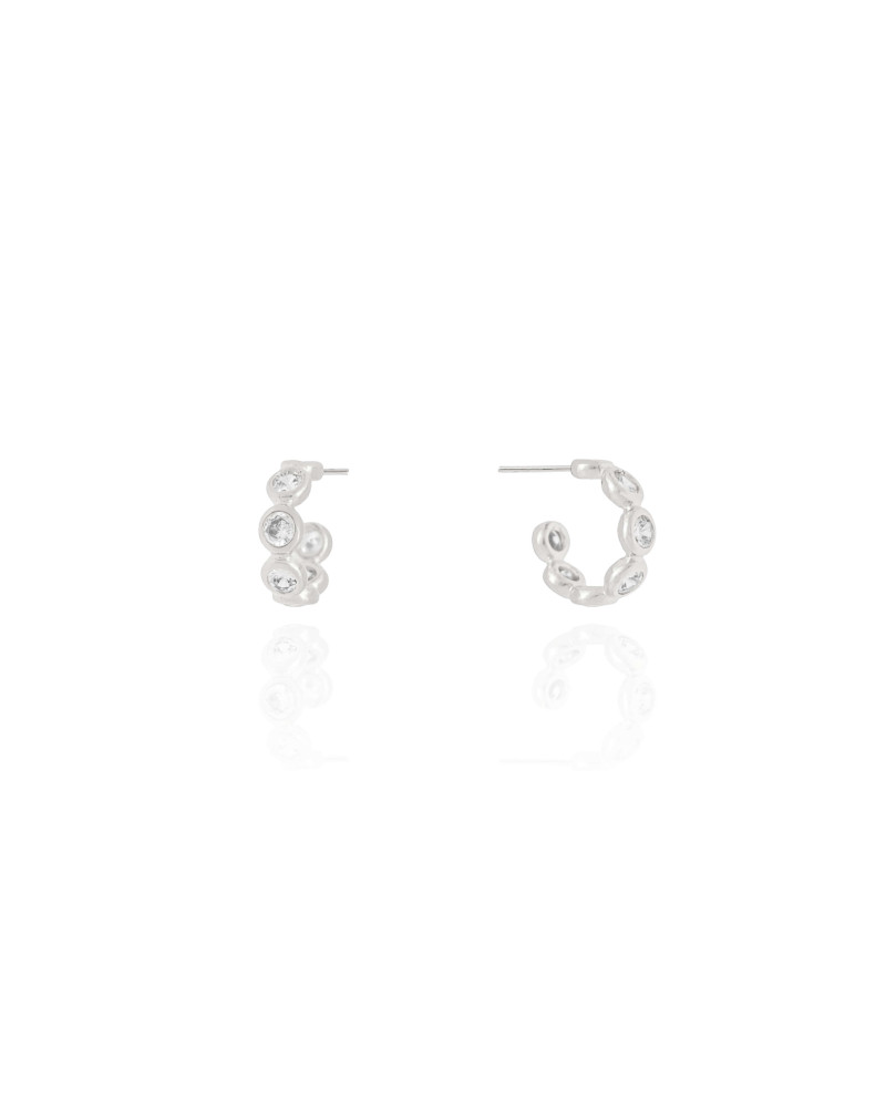 Brinco Argola Cristal 1.4 mm Ródio Branco