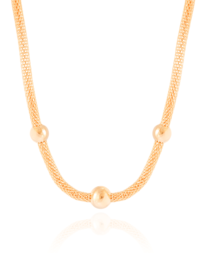 Choker Detralhada com Bolas Banhado a Ouro 18K