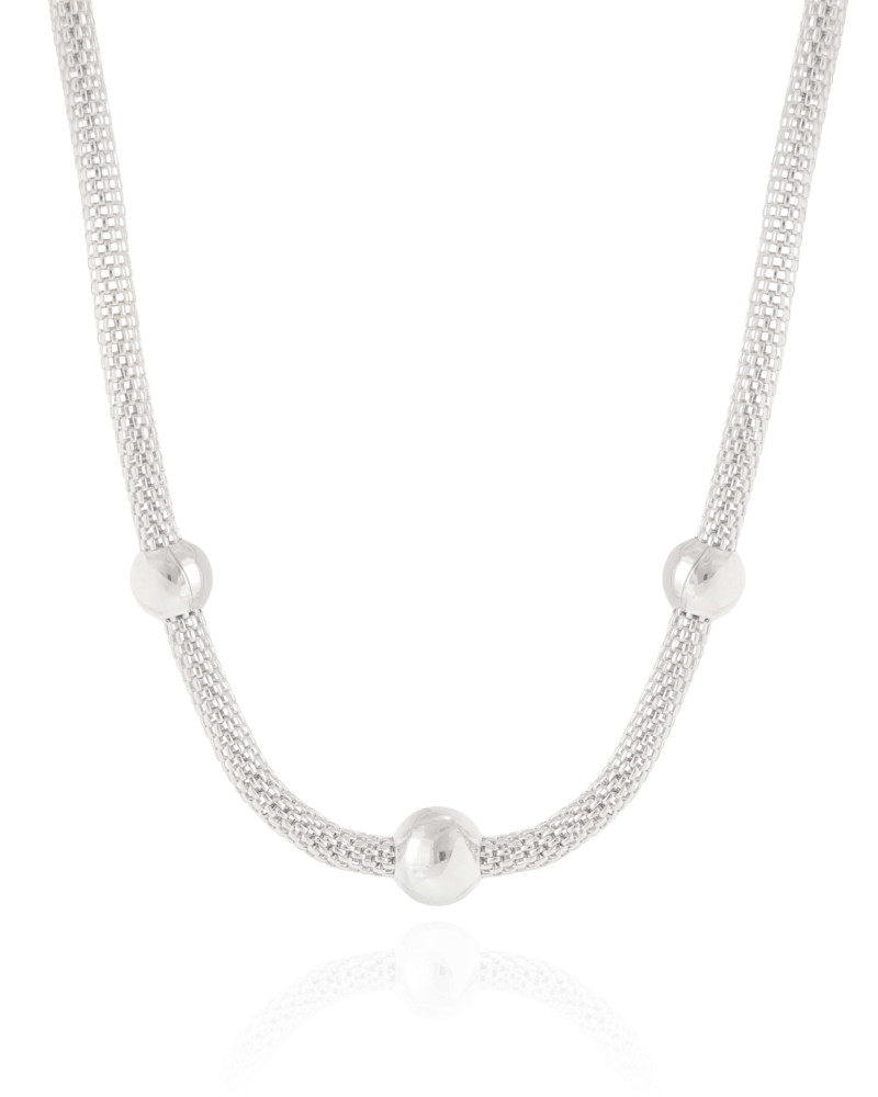 Choker Detralhada com Bolas Ródio Branco