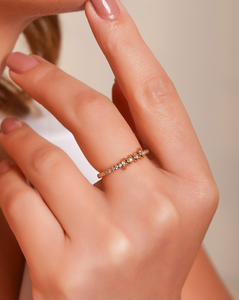 Anel Arame Cristal Cravejado Tamanho 20 Banhado a Ouro 18K