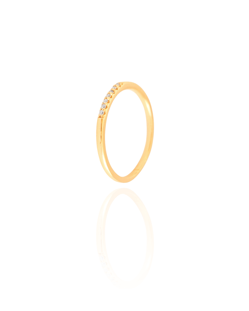 Anel Liso Cravejado Cristal Tamanho 20 Banhado a Ouro 18K