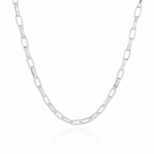 Choker Elos 11.5 x 5.5 MM Ródio Branco