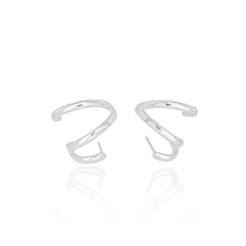 Ear Cuff Liso Ródio Branco