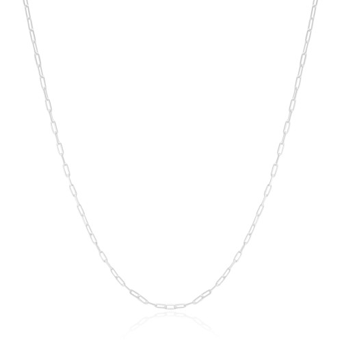 Gargantilha Longa Elos 2 mm Ródio Branco