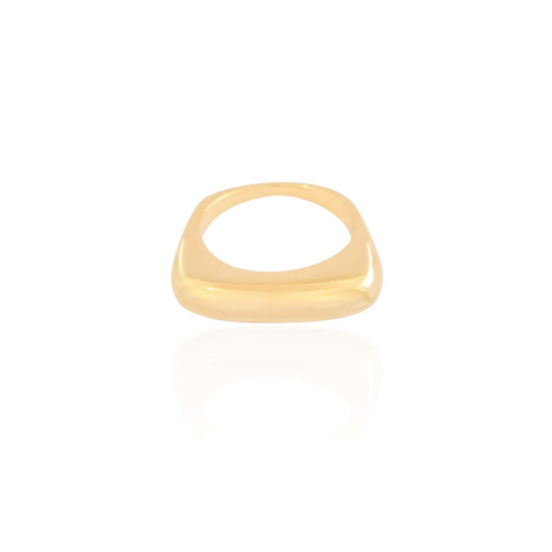 Anel Abaulado Liso Tamanho 22 Banhado a Ouro 18K