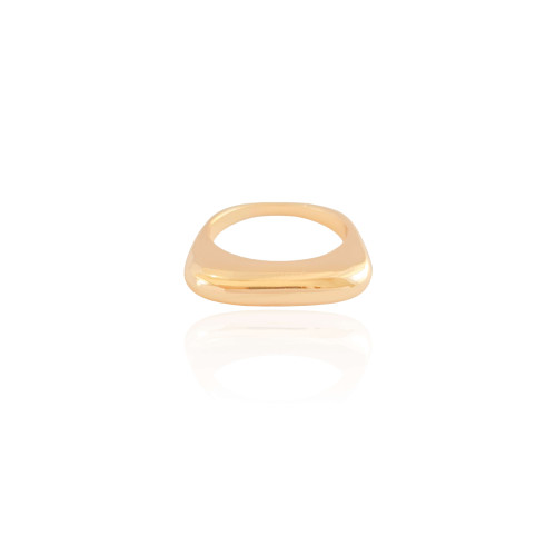 Anel Abaulado Liso Tamanho 21 Banhado a Ouro 18K