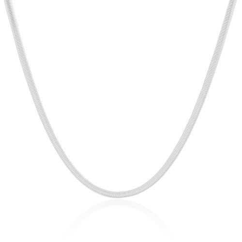 Choker Snake 3 mm Ródio Branco