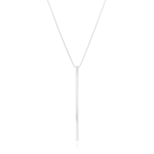 Gargantilha Longa Palito Ródio Branco - 70 cm