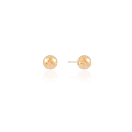 Brinco Bola Lisa 10 mm Banhado a Ouro 18K