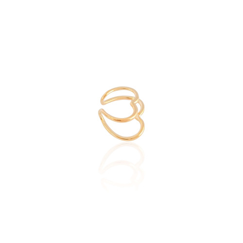Piercing Coração Duplo Banhado a Ouro 18K