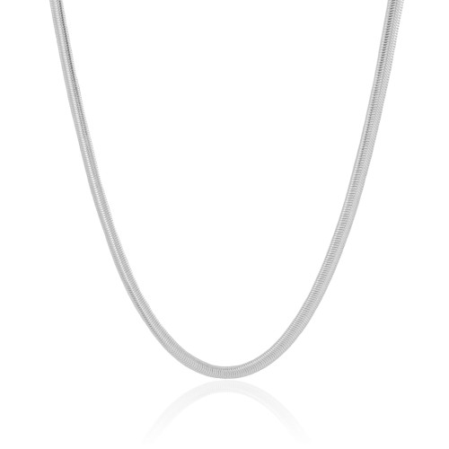 Choker Snake 4 mm Ródio Branco