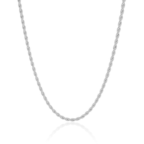 Choker Cordão Baiano 3 mm Ródio Branco