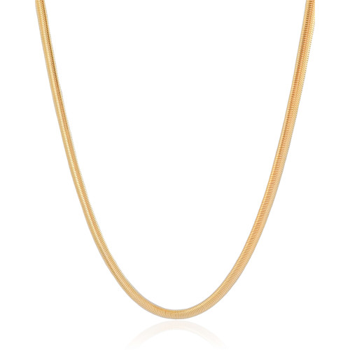 Gargantilha Snake 4 mm Banhado a Ouro 18K