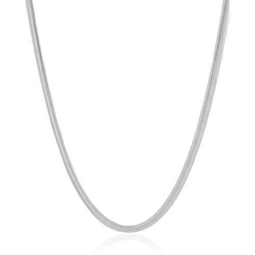 Gargantilha Snake 4 mm Ródio Branco