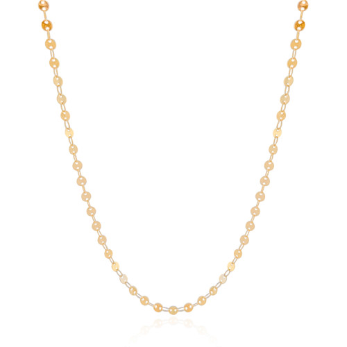 Gargantilha Plaquinhas Redondas 4 mm Banhado a Ouro 18K